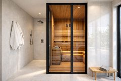 Visualisering: Shakespeares sauna med glasfacade